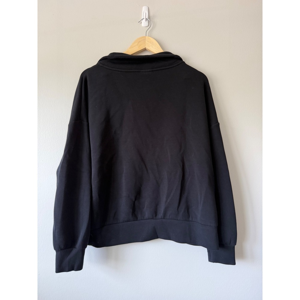 Quiet Luxury Cozy Varley Quarter Zip Pullover XL Black DoubleSoft - Picture 6 of 6